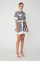 JS71 Yana Dress in Black White Stripe