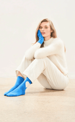 Jumper 1 2 3 4 Cashmere Heart Socks in Sky Cream