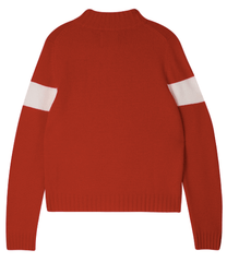 Jumper 1 2 3 4 Cashmere Wool Contrast Ski Turtle in Red and Cream