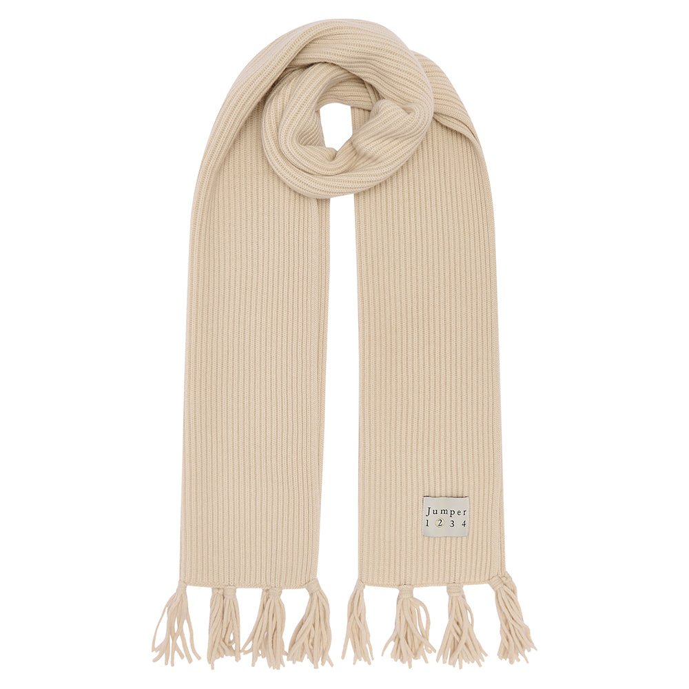 Jumper1234 Rib Tassle Scarf in Oatmeal