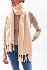 Jumper1234 Rib Tassle Scarf in Oatmeal