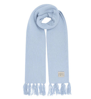 Jumper1234 Rib Tassle Scarf in Pale Blue