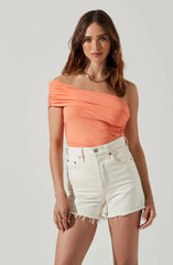 Juni One Shoulder Bodysuit in Melon