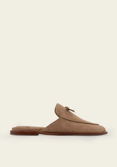 Kaanas Patt Suede Mule w/ Piping in Natural