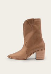 Kaanas Petra Cowboy Bootie in Nutmeg