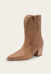 Kaanas Petra Cowboy Bootie in Nutmeg