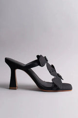 Kaanas Sequoia By LUN Flower Applique Heel in Black