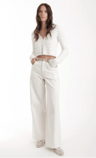 Karina Grimaldi Anna Studded Cardigan in White