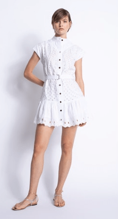 Karina Grimaldi Aruba Embroidered Dress in White
