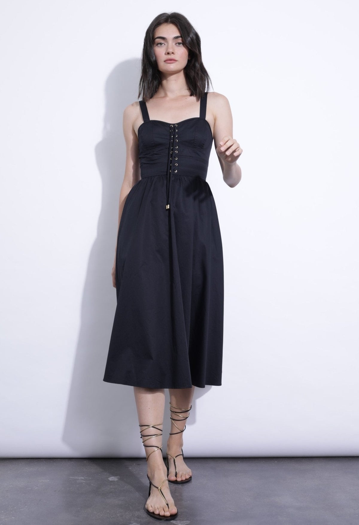 Karina Grimaldi Brigitte Midi Dress in Black