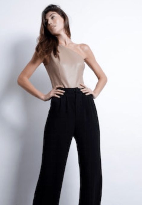 Karina Grimaldi Crisanta Bodysuit in Mocha