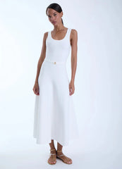 Karina Grimaldi Daisy Knit Maxi Dress in White