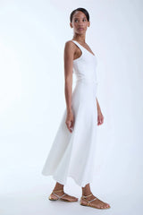 Karina Grimaldi Daisy Knit Maxi Dress in White