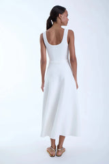 Karina Grimaldi Daisy Knit Maxi Dress in White