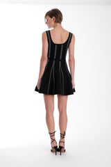 Karina Grimaldi Ivy Knit Mini Dress in Black