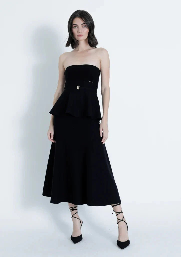 Karina Grimaldi Krystina Long Skirt in Black