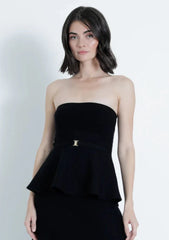 Karina Grimaldi Krystina Strapless Top in Black