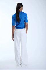 Karina Grimaldi Lily Knit Metallic Top in Cobalt