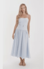 Karina Grimaldi Mavi Dress in Blue Sear Sucker