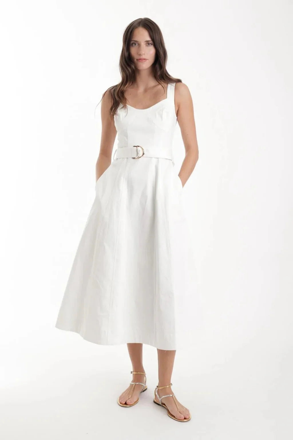 Karina Grimaldi Noa Denim Dress in White
