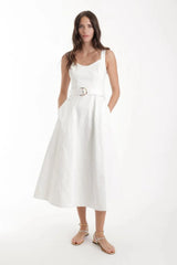 Karina Grimaldi Noa Denim Dress in White