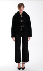 Karina Grimaldi Noelle Fur Jacket in Black