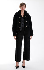 Karina Grimaldi Noelle Fur Jacket in Black