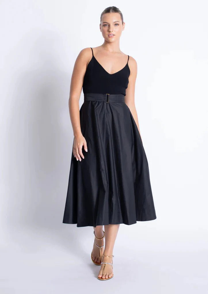Karina Grimaldi Phoenix Knit Combo Dress in Black