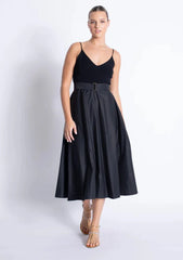 Karina Grimaldi Phoenix Knit Combo Dress in Black