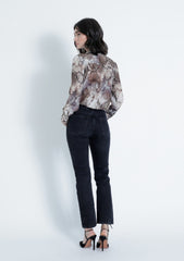 Karina Grimaldi Samantha Print Top in Natural Snake