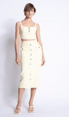 Karina Grimaldi Sunny Midi Skirt in Yellow