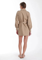 Karina Grimaldi Tiffany Mini Dress in Khaki