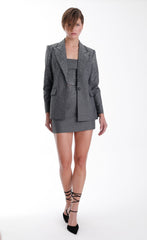 Karina Grimaldi Zoe Rhinestone Blazer in Smoke Grey