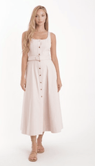Karina Grimaldi Zyra Denim Dress in Pastel Pink