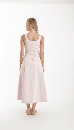 Karina Grimaldi Zyra Denim Dress in Pastel Pink