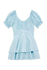 Katie J Junior Delilah Gauze Dress in Baby Blue