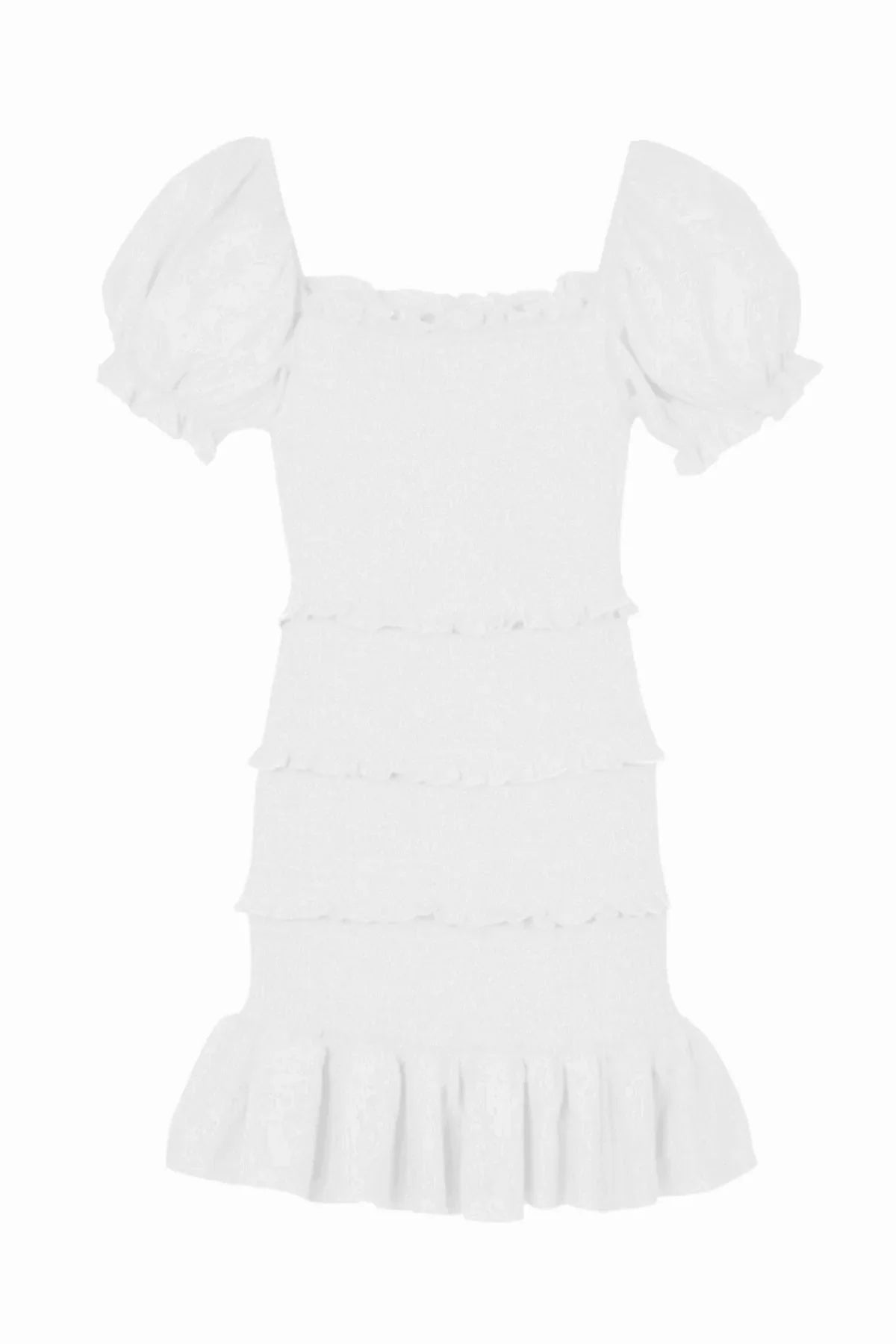 Katie J Junior Laila Solid Dress in White