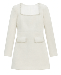 KatieJ Tween Christine Dress in Ivory Boucle