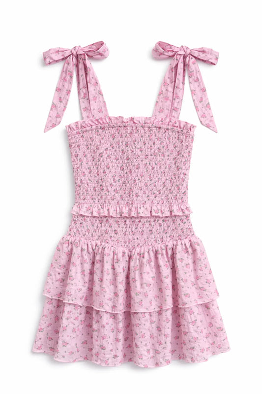 Katie J NYC Emerson Tween Dress in Blush Rose Ditsy
