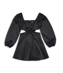 KatieJ Tween Ari Dress in Black Satin