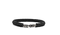 Kenton Michael Braided Nylon Sterling Lobster Clasp in Black