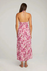 FINAL SALE Saltwater Luxe Lilia Midi Dress in Prism Pink Petals
