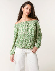 Bubble Hem Bardot Top