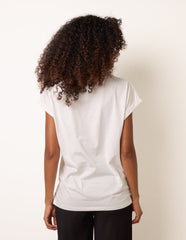 T-Shirt With Big Floral Embroidery